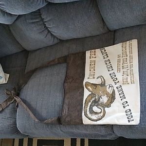 WEBE TOTE BAG Canvas & Leather zippered top 15x15.5x32 crossbody       T1